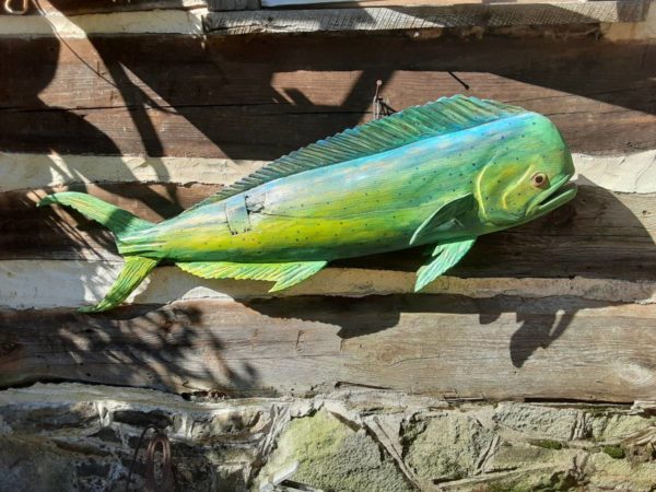 Large carved dolphin fish - Image 4