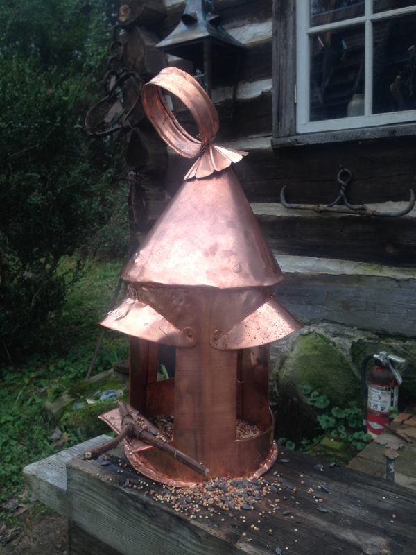 colonial style copper birdhouse